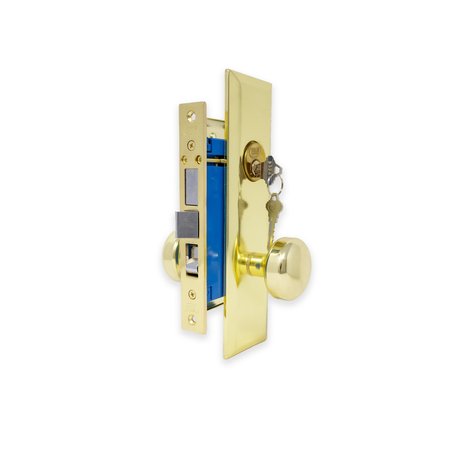 PREMIER LOCK Brass Mortise Entry Right Hand Lock Set with 2.5 in. Backset and 2 SC1 Keys MR01